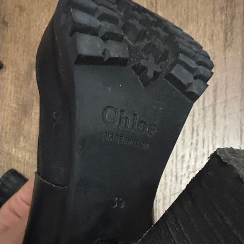 Chloe Black Heeled Boots with Ribbon Detail - Picture 10 of 16